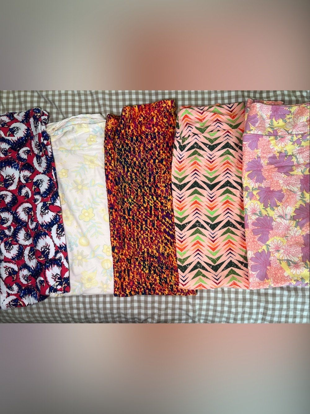 LuLaRoe Bundle of 5 Colorful Patterned Leggings Brand New